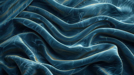 Elegant deep emerald green velvet fabric background with gentle folds and dramatic lightingの素材