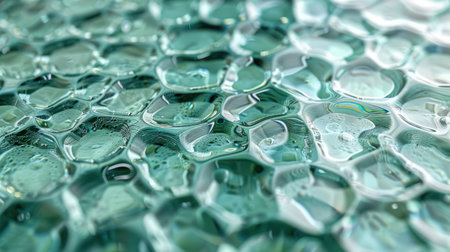 Geometric green glass texture background with soft reflections and angular shapesの素材