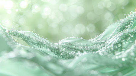 Abstract smooth green gradient background with subtle light flares and soft shadows, clean and modernの素材