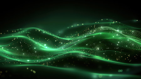 Green gradient mesh background with subtle light effects and modern smooth transitionsの素材
