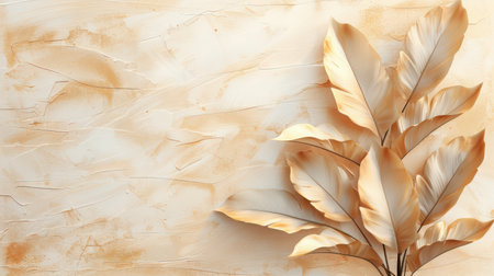 Close-up of large tropical green leaves, overlapping and softly lit, natural textured presentation backdropの素材