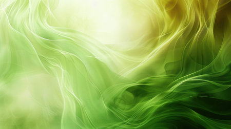 Green gradient mesh background with subtle light effects and modern smooth transitionsの素材