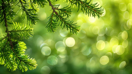 Minimalistic bright green textured background with gentle bokeh effects, perfect for presentation slidesの素材