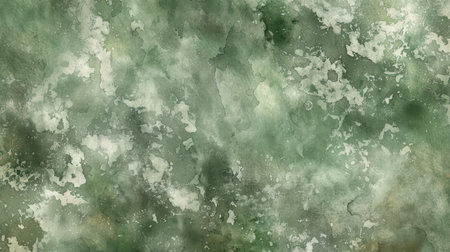 Soft green watercolor wash texture background, organic brushstrokes and gentle tonal variationsの素材