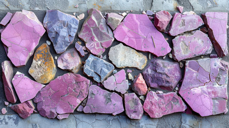 Contemporary lilac terrazzo pattern with smooth pastel purple cement and scattered chic stone chipsの素材