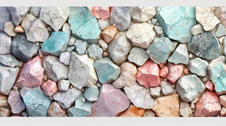 Pastel terrazzo seamless texture featuring scattered delicate marble flecks in light tones of pink, mint, blue, and lilacの素材