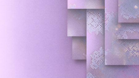Soft lavender base with geometric Thai pattern in silver-gray gradient, modern cultural fusion design for tech presentationsの素材