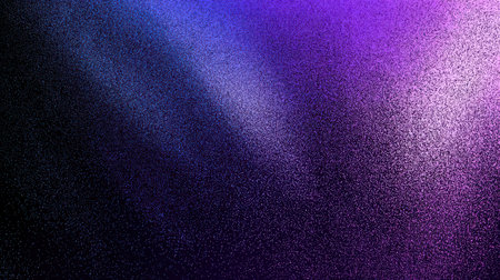 Elegant glowing gradient blending navy blue and amethyst purple with fine black noise texture, digital art backgroundの素材