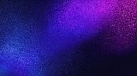 Moody glowing dark background featuring gradient blend of deep purple and midnight blue with fine textureの素材