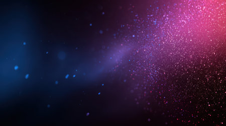 Modern dark design background with soft glowing purple-blue tones and fine-grained noise texture overlayの素材