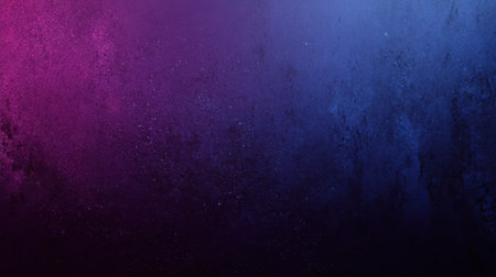 Modern dark design background with soft glowing purple-blue tones and fine-grained noise texture overlayの素材