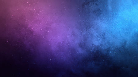Modern dark design background with soft glowing purple-blue tones and fine-grained noise texture overlayの素材
