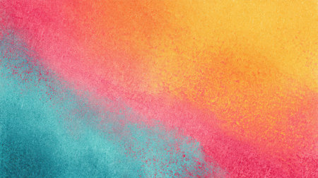 Gradient background with turquoise to orange and pink flow, featuring a grainy texture reminiscent of sunlit summer skiesの素材