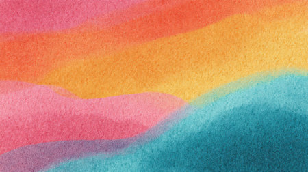 Gradient background with turquoise to orange and pink flow, featuring a grainy texture reminiscent of sunlit summer skiesの素材