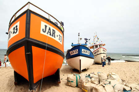 Fishing boat on the beach on the Baltic Sea