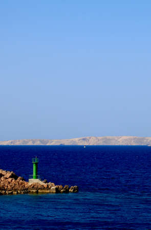 Ferry crossing to the island of Rab in Croatiaの写真素材
