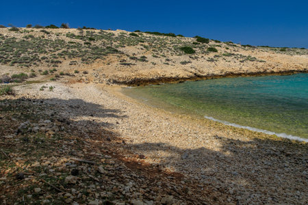 Saint Nikola beach on the island of Rab in Croatiaの写真素材