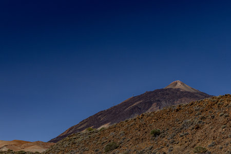 Beautiful landscape of the famous Pico del Teide mountain volcano in Teide National Park, Tenerife, Canary Islands, Spainの写真素材