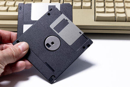 Old PC 16-bit computers, primitive computers from the 1980s and 1990sの写真素材