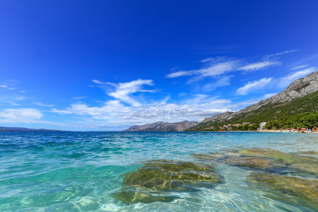 Blue lagoon in Croatia Adriatic coast Brela
