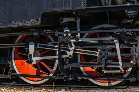 Old train, coal locomotive, historic steam locomotiveの写真素材