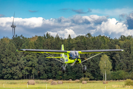 A display of low-flying planes over the airport, ultralight planes, and airplane acrobatics at the...