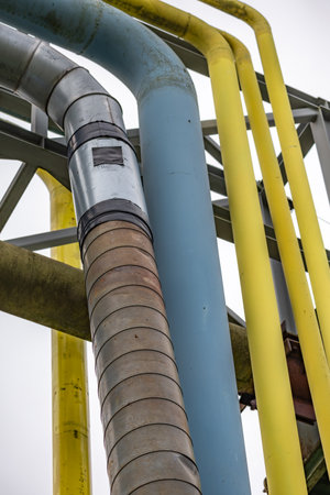 Central heating installation, old rusty pipes, loss of heat transferred from the heating plant to...