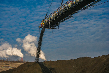 Heavy equipment in an open-pit lignite mine in central Europe