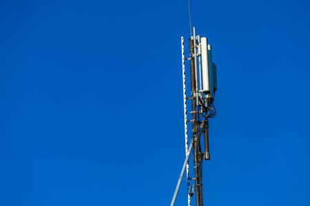 Antenna on the roof of a building, receiving terrestrial television