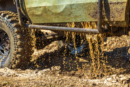 Wheel of an off-road vehicleの写真素材