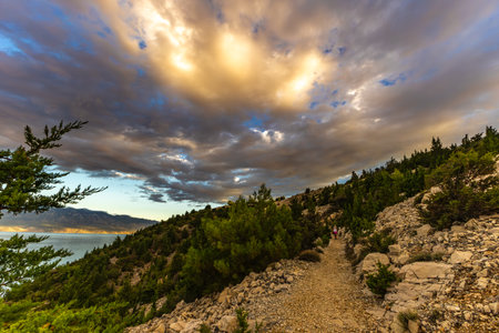 Premuzic Trail, Paradise Beach on the island of Rab, a viewpoint on the mountain trail