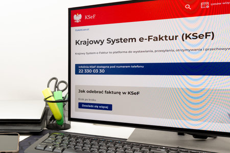 Login page for the new KSeF system, online invoicing system, from February 1, 2026, it is mandatory...