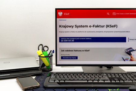 Login page for the new KSeF system, online invoicing system, from February 1, 2026, it is mandatory...