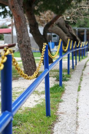 CHAIN LINK FENCE BARBSの写真素材