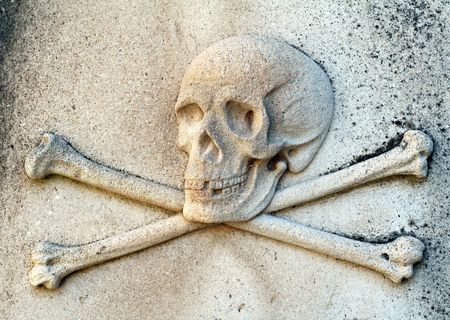 old stone skullの写真素材