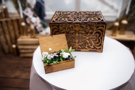 Wedding accessories of bride and groom in wedding dayの写真素材