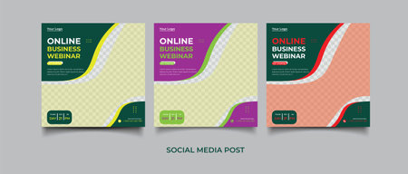Seminar webinar social media postのイラスト素材
