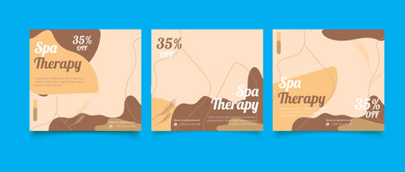 Spa banner collection for social media postのイラスト素材