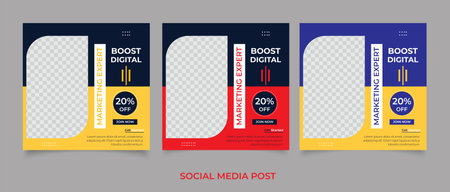 Digital marketing live webinar and corporate social media post templateのイラスト素材