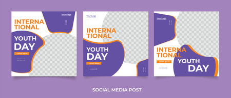 Memorial day social media postsのイラスト素材