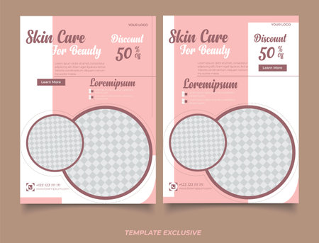 Skincare social media posts templateのイラスト素材