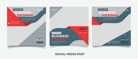 Seminar webinar social media postのイラスト素材