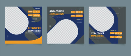 Business conference meeting social media post banner design templateのイラスト素材