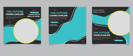 Social media posts templateのイラスト素材