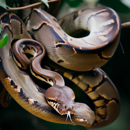 close up of a snake in the garden