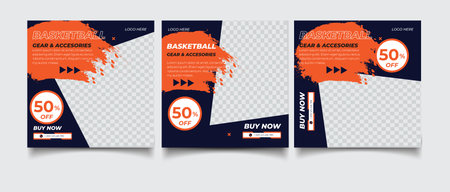 Set of Editable minimal square banner template design for social media post and web internet adsのイラスト素材