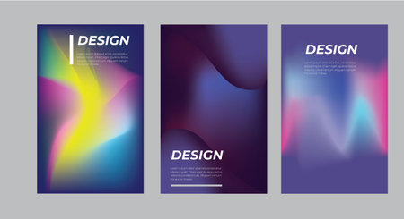 Set of brochure, poster templates with abstract background. Vector illustration.のイラスト素材