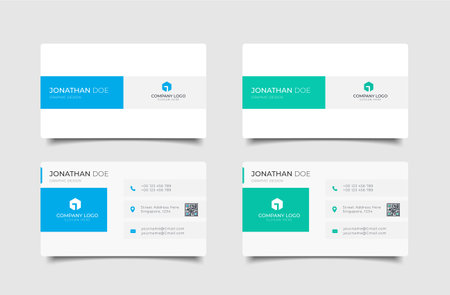 Set of modern simple business card template. Creative and clean identity designのイラスト素材