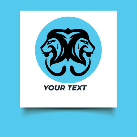 Lion head logo vector. Lion head vector logo design template.のイラスト素材