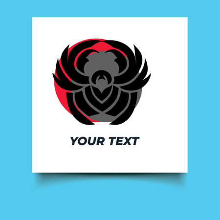Eagle head logo template vector icon illustration design black and red colorのイラスト素材
